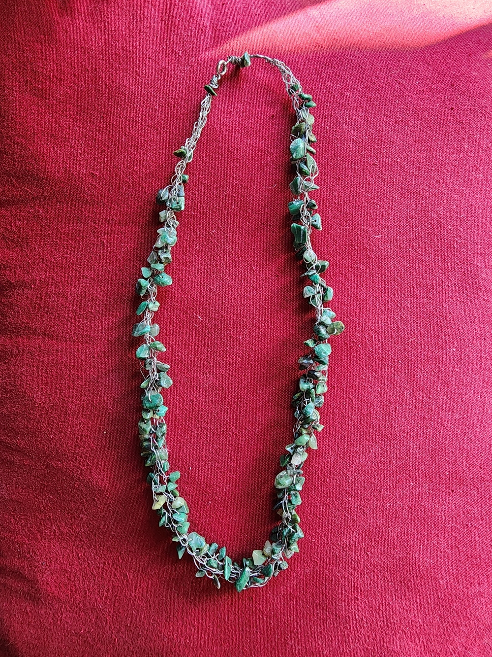 Handmade Green Stone Bead Necklace - Women's Jewelry